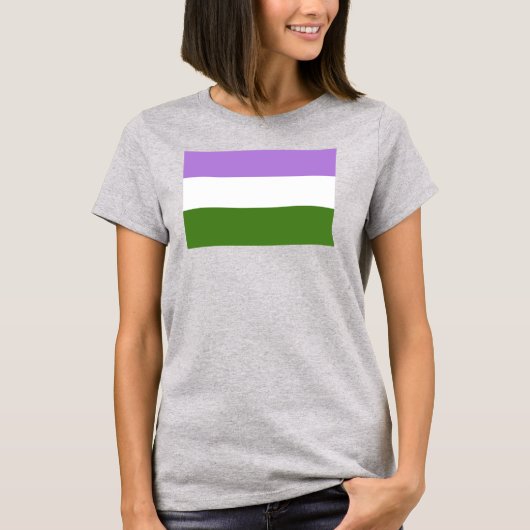 Genderqueer Pride Vlag T-shirt (Voorkant)