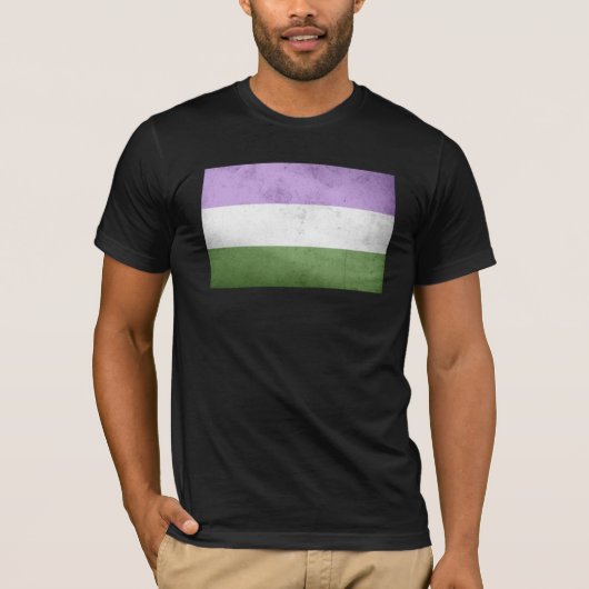 Genderqueer Pride-vlag T-shirt (Voorkant)