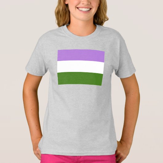 Genderqueer Pride Vlag T-shirt (Voorkant)