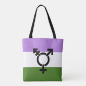 Genderqueer Pride Vlag Tote Bag (Achterkant)