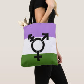 Genderqueer Pride Vlag Tote Bag (Dichtbij)