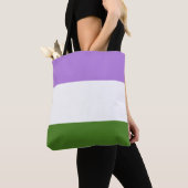Genderqueer Pride Vlag Tote Bag (Dichtbij)