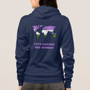 Genderqueer Pride vlag trots wereldkaart Hoodie