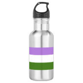 Genderqueer Pride Vlag Waterfles (Voorkant)