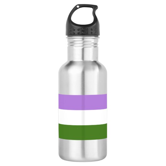Genderqueer Pride Vlag Waterfles (Voorkant)