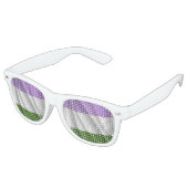 GENDERQUEER PRIDE VLAG WAVY DESIGN - PNG.NL RETRO ZONNEBRIL (Gekanteld)