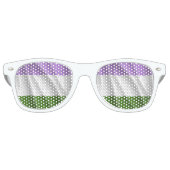 GENDERQUEER PRIDE VLAG WAVY DESIGN - PNG.NL RETRO ZONNEBRIL (Voorkant)