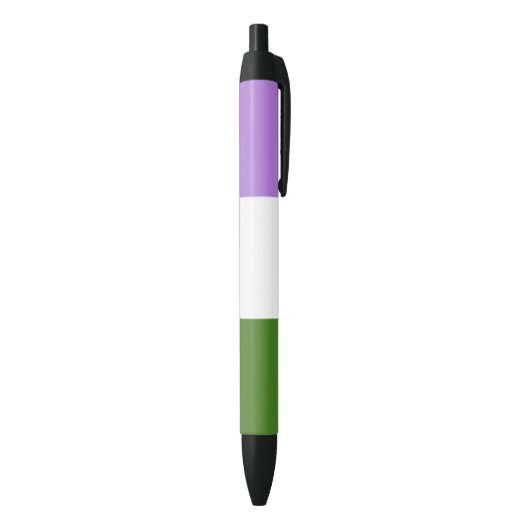 Genderqueer Pride Vlag Zwarte Inkt Pen (Achterkant (Verticaal))