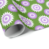 Genderqueer-pridekleuren / groene bloem cadeaupapier (Rol Hoek)