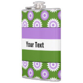 Genderqueer-pridevlag met een groen bloempatroon heupfles (Links)