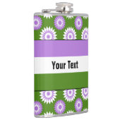 Genderqueer-pridevlag met een groen bloempatroon heupfles (Rechts)