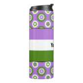 Genderqueer-pridevlag met een paarse bloem thermosbeker (Gedraaid links)