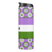 Genderqueer-pridevlag met een paarse bloem thermosbeker (Geroteerd rechts)