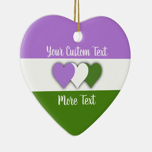 Genderqueer-pridevlag met versiering van tekstkera keramisch ornament (Rechts)