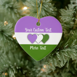 Genderqueer-pridevlag met versiering van tekstkera keramisch ornament