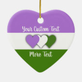 Genderqueer-pridevlag met versiering van tekstkera keramisch ornament (Achterkant)