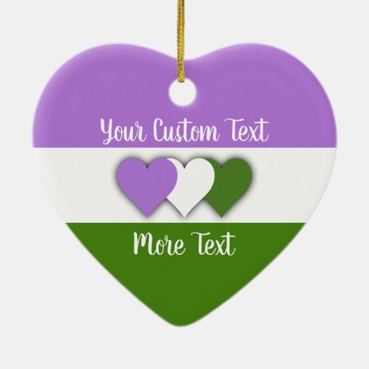 Genderqueer-pridevlag met versiering van tekstkera keramisch ornament (Achterkant)