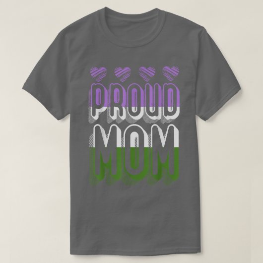 Genderqueer Proud Mam Pride Mon T-shirt (Design voorkant)