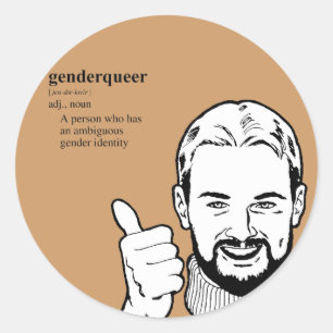 GENDERQUEER RONDE STICKER