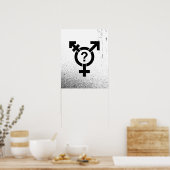 GENDERQUEER SYMBOL BLACK POSTER (Keuken)