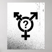 GENDERQUEER SYMBOL BLACK POSTER (Voorkant)