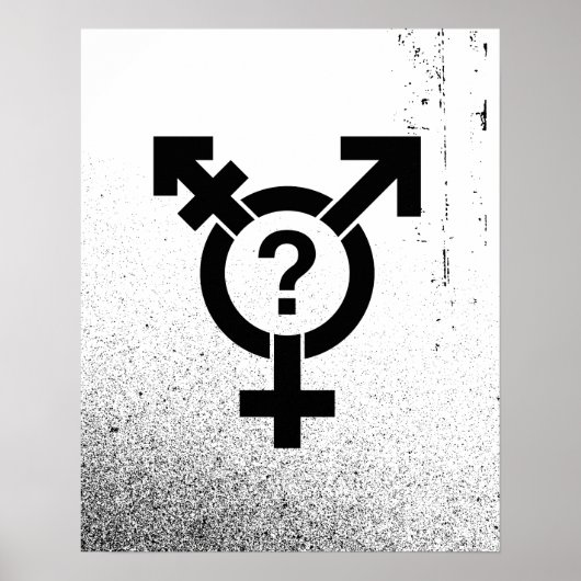GENDERQUEER SYMBOL BLACK POSTER (Voorkant)