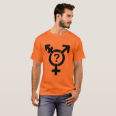 GENDERQUEER SYMBOL BLACK T-SHIRT (Voorkant volledig)