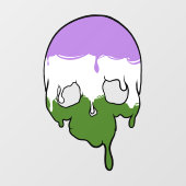 Genderqueer trots druppelende schedel raamsticker (Vel)