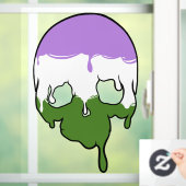 Genderqueer trots druppelende schedel raamsticker (Huis)