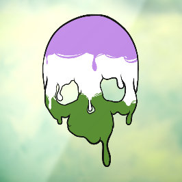 Genderqueer trots druppelende schedel raamsticker