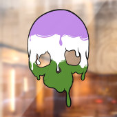 Genderqueer trots druppelende schedel raamsticker (Vel 2)