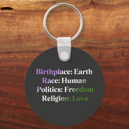 Genderqueer trots - sleutelhanger (Voorkant)