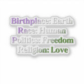 Genderqueer trots - sticker (Voorkant)