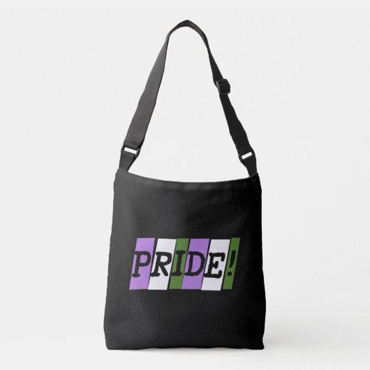 Genderqueer trots tekst bordes tas (Voorkant)