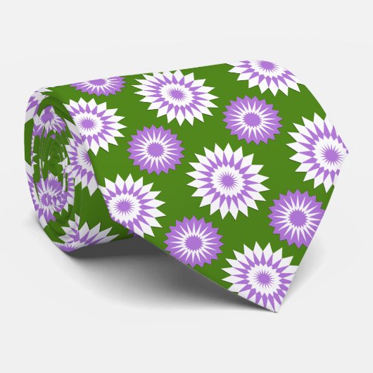 Genderqueer trotsvlag / groen bloempatroon stropdas (Opgerold)