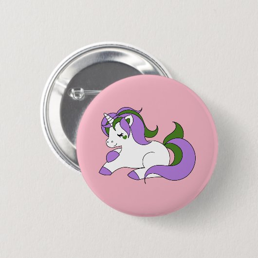 Genderqueer unicorn ronde button 5,7 cm (Voorkant /achterkant)