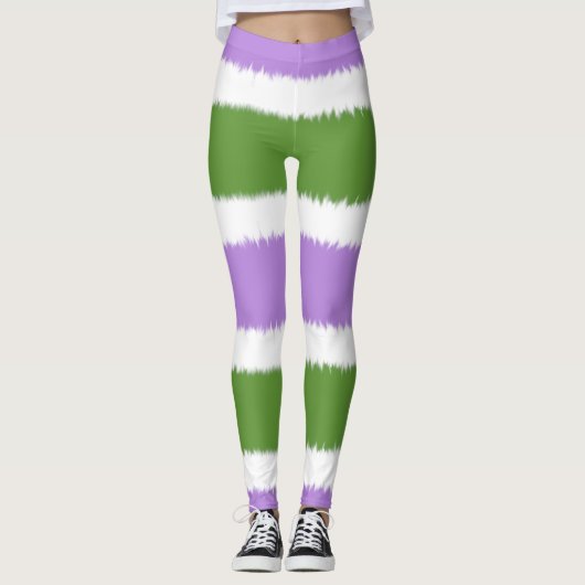 Genderqueer Vlag Bredestreep Leggings (Voorkant)