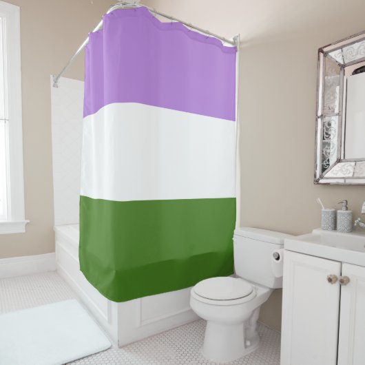 Genderqueer Vlag Douchegordijn (In situ)