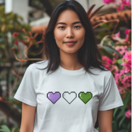 Genderqueer vlag Pixel hart T-shirt