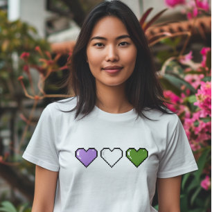 Genderqueer vlag Pixel hart T-shirt