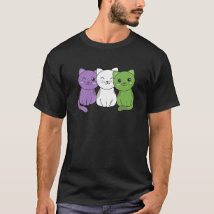 Genderqueer Vlag Pride LGBTQ Katten Genderqueer ka T-shirt