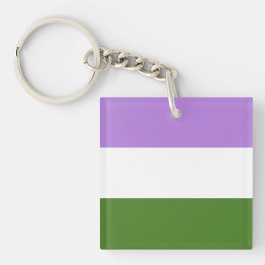 Genderqueer Vlag Sleutelhanger (Voorkant)