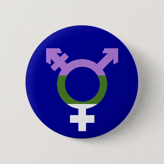 Genderqueer Vlag Trans Symbool Ronde Button 5,7 Cm (Voorkant)