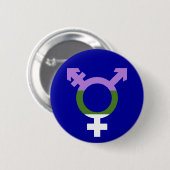Genderqueer Vlag Trans Symbool Ronde Button 5,7 Cm (Voorkant /achterkant)