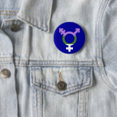 Genderqueer Vlag Trans Symbool Ronde Button 5,7 Cm (In situ)