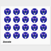 Genderqueer Vlag Trans Symbool Ronde Sticker (Vel)