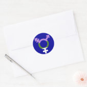 Genderqueer Vlag Trans Symbool Ronde Sticker (Envelop)