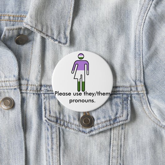 Genderqueer Zij/Them Pronoun Button (In situ)