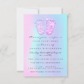 Genderrevisie Baby shower Feet Holographic Drip Kaart (Voorkant)