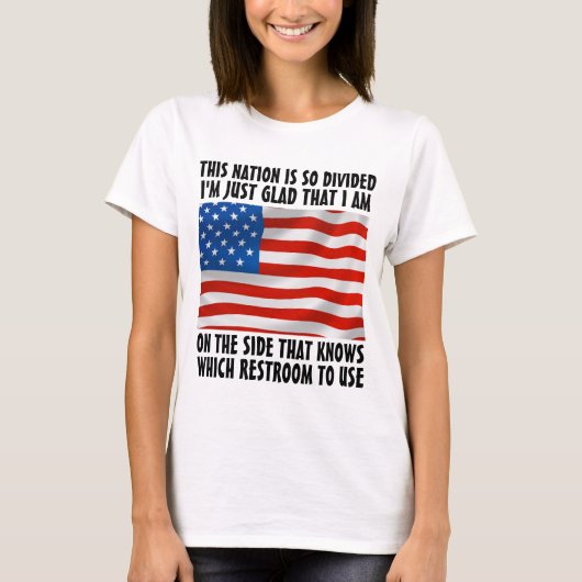 GENDERS CONSERVATIEVE GRAPPIG DIE RESTROOM TE GEBR T-SHIRT (Voorkant)